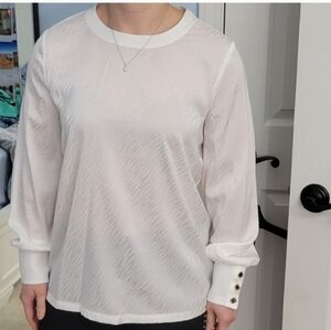 KARL LAGERFELD WOMEN'S LONGSLEEVE WHITE BLOUSE SHIRT SIZE S